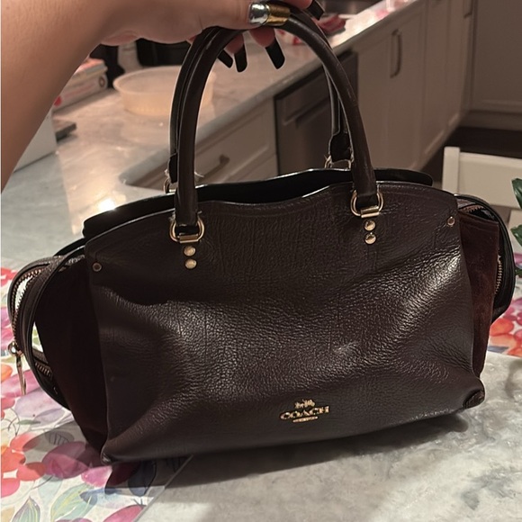 Coach Handbags - Coach Dark Brown Leather Shoulder Bag
